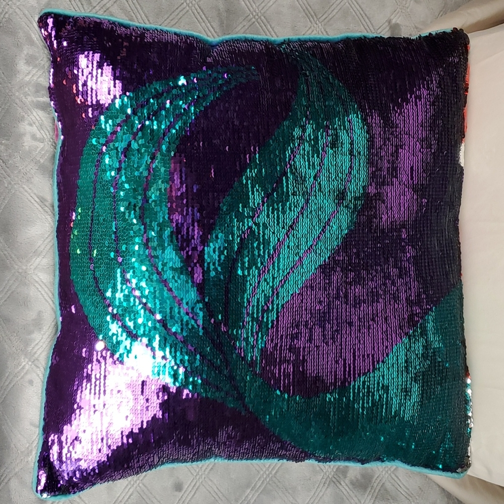 NWT Disney Princess Little Mermaid reversible sequin pillow
